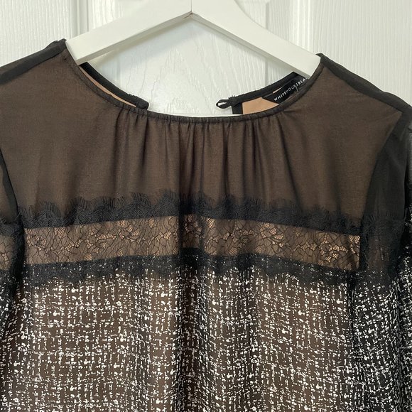 White House Black Market Black and Brown Top - Picture 2 of 5